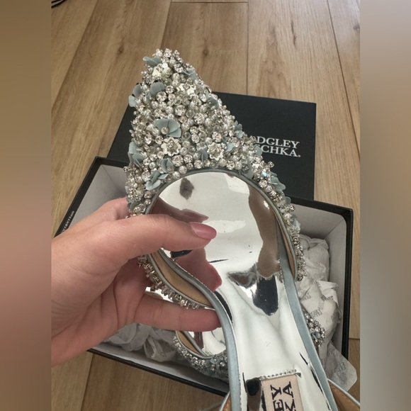 Badgley Mischka Nicolitie Pumps Blue Heels Wedding - Picture 6 of 9